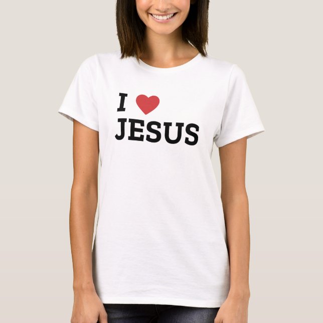 Camiseta de fe cristiana 'Amo a Jesús' (Anverso)