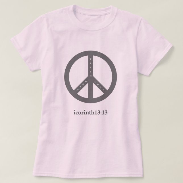 Camiseta de fe, esperanza y amor (rosa) (Diseño del anverso)