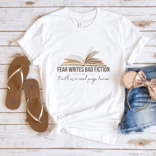 Camiseta de fe para mujeres   miedo escribe mala f