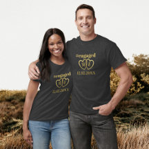 Camiseta de fecha de compromiso con hashtag person