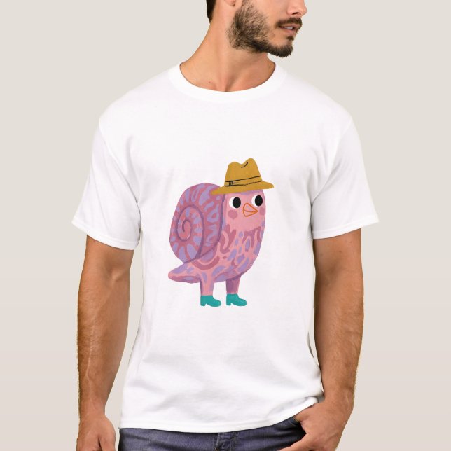 Camiseta de Fedora de Caracol – Fedora Mostaza Lin (Anverso)