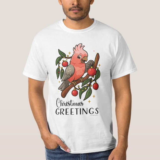 Camiseta de Feliz Navidad con estilo Galah austral (Anverso)
