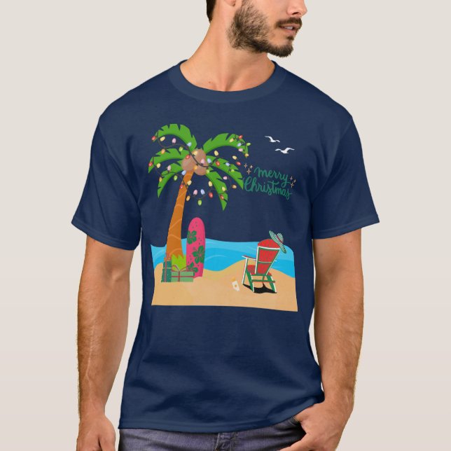Camiseta de Feliz Navidad en la Playa (Anverso)