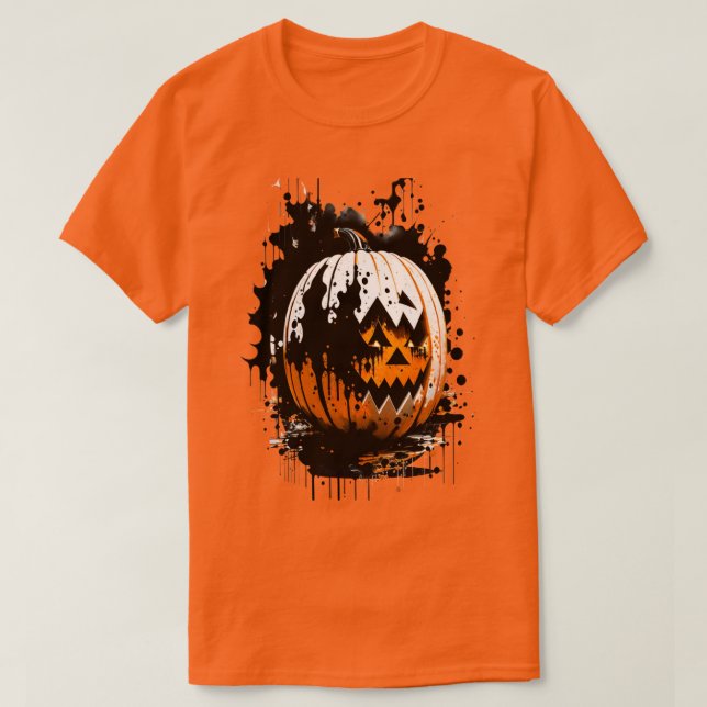 Camiseta de feriado de calabaza de Halloween (Diseño del anverso)