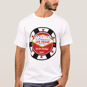 Camiseta de ficha de póquer de Casados en Las Vega