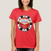 Camiseta de Ficha de Póquer de Casados en Vegas