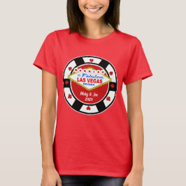 Camiseta de Ficha de Póquer de Casados en Vegas
