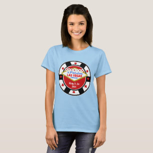 Camiseta de Fichas de Póquer Casados en Las Vegas