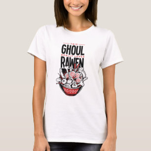 Camiseta de fideos crudos de Halloween espeluznant