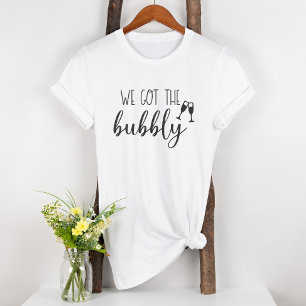 Camiseta de fiesta de boda divertida con burbujas