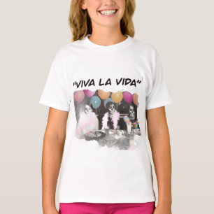 Camiseta de fiesta de esqueleto colorido Viva La V