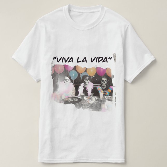 Camiseta de fiesta de esqueleto Viva La Vida (Diseño del anverso)