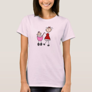 Camiseta de figuras de palitos de mamá y bebé