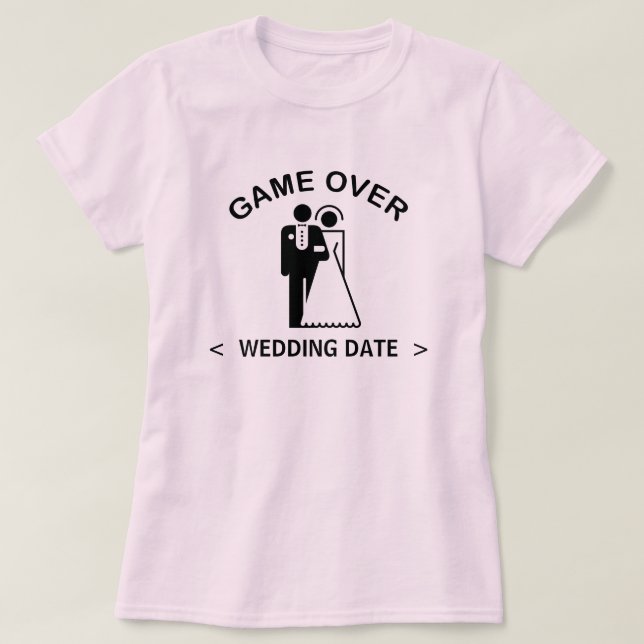 Camiseta de fin de juego (fecha Boda) (Diseño del anverso)