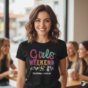 Camiseta de fin de semana de chicas fuera de la ci