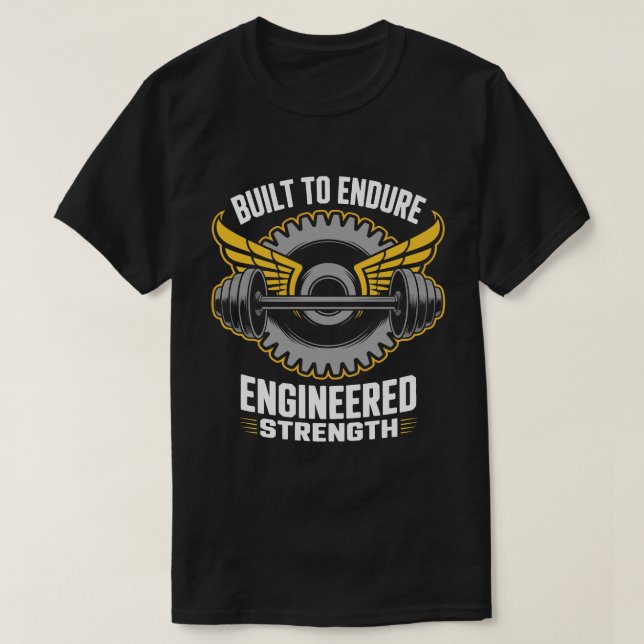Camiseta de Fitness Rueda Alada Construida para Re (Diseño del anverso)