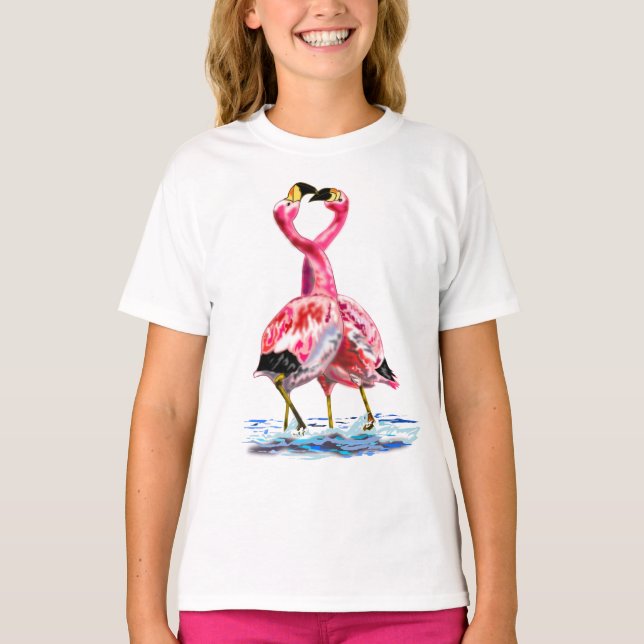 Camiseta de Flamingo Rosa Pareja (Anverso)