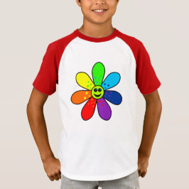 Camiseta de flor arco iris (niño)