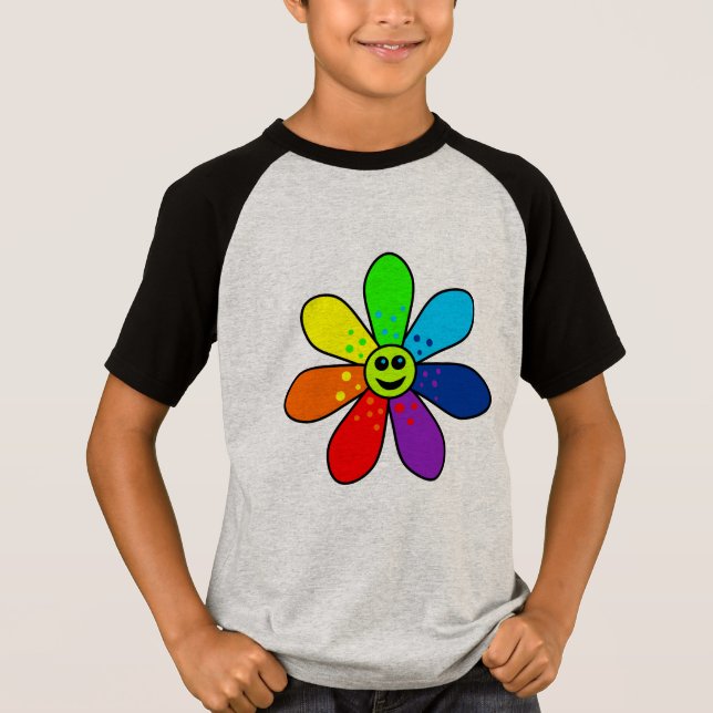 Camiseta de flor arco iris (niño) (Anverso)