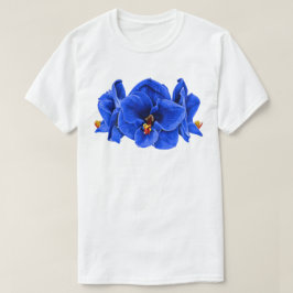 Camiseta de Flor Azul Cobalto
