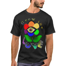 Camiseta de flor de amor arcoiris