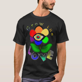 Camiseta de flor de amor arcoiris