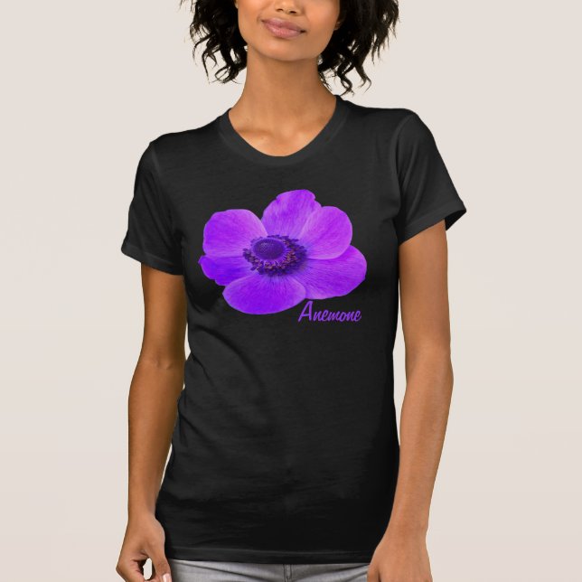 Camiseta De Flor De Anémona Púrpura personalizable (Anverso)