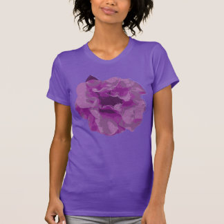 Camiseta de Flor de Camelia Púrpura Moderna