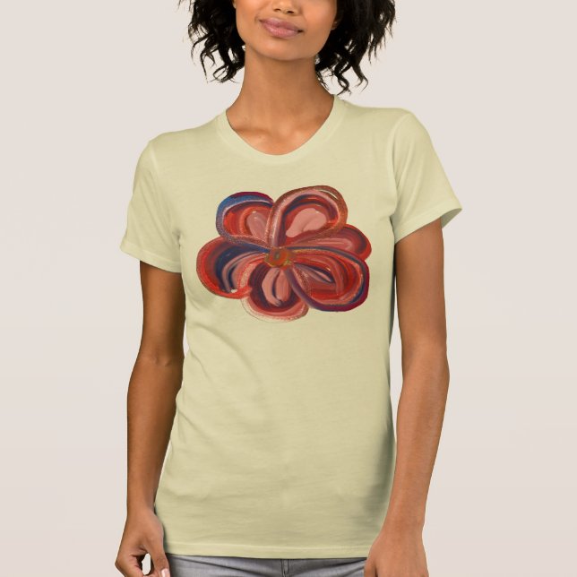 Camiseta de flor de color (Anverso)
