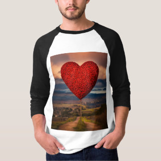 Camiseta de flor de corazón en flor