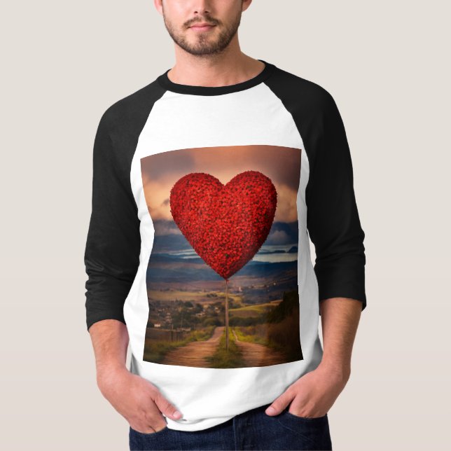 Camiseta de flor de corazón en flor (Anverso)