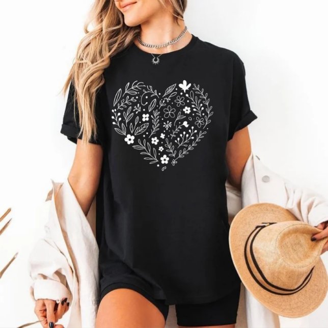 camiseta de flor de forma de corazón (Subido por el creador)