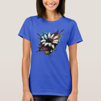 Camiseta de flor de graffiti
