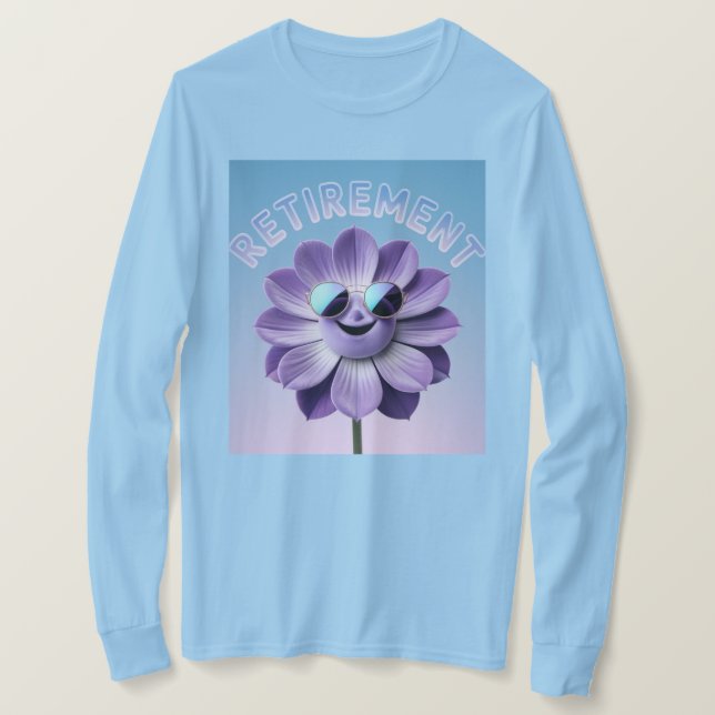 Camiseta De Flor De Lavanda De Jubilación Azul (Anverso del diseño)