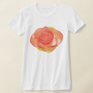 Camiseta de flor de lirio de agua de melocotón rea