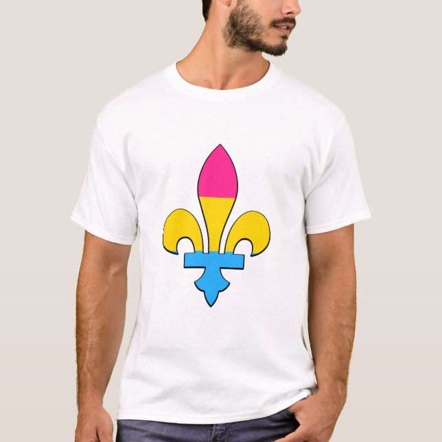 Camiseta de flor de lis de orgullo pansexual (Anverso)