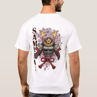 Camiseta de Flor de Samurái Casco – Guerra Japones