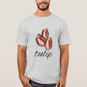 Camiseta de flor de tulipán rosa vintage regalo fl