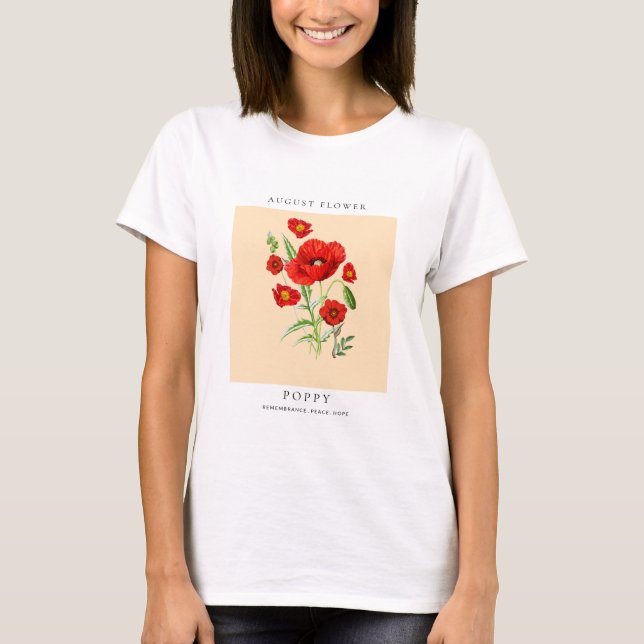 Camiseta de Flor del Mes de Cumpleaños de Agosto (Anverso)