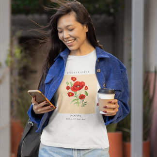 Camiseta de Flor del Mes de Cumpleaños de Agosto