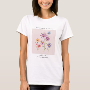 Camiseta de Flor del Mes de Cumpleaños de Septiemb