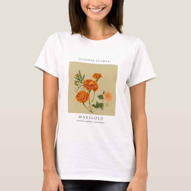 Camiseta de Flor del Mes de Nacimiento de Octubre (Anverso)