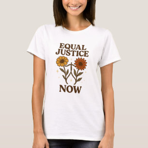 Camiseta De Flor Feminista Negrita Igualdad De Jus