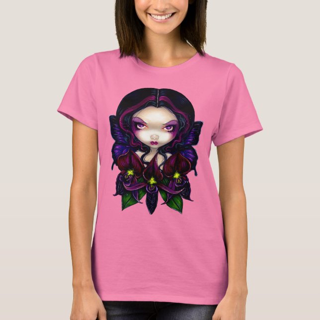 Camiseta de flor gótica de Black Orchid Fairy (Anverso)