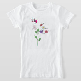 Camiseta De Flor Para Niña Nombre Lily