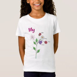 Camiseta De Flor Para Niña Nombre Lily