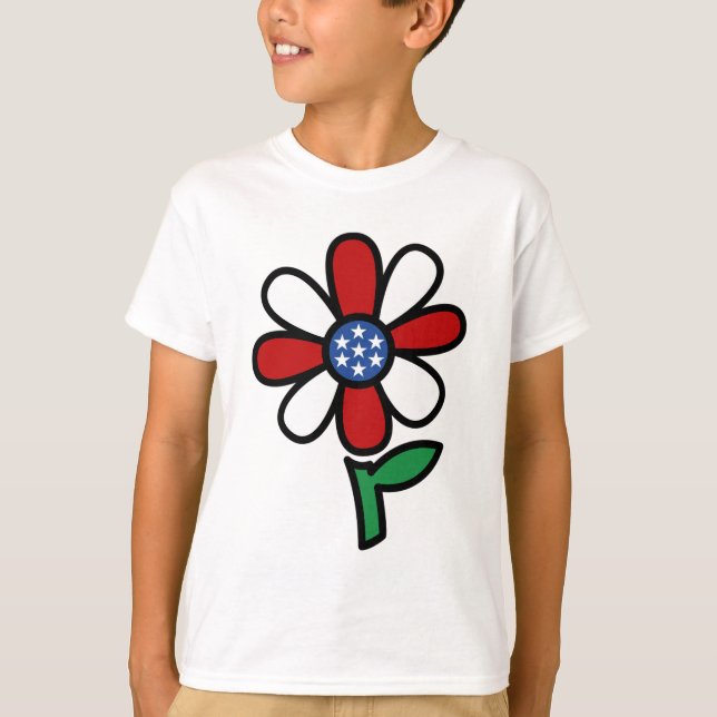 Camiseta de flor patriótica (Anverso)
