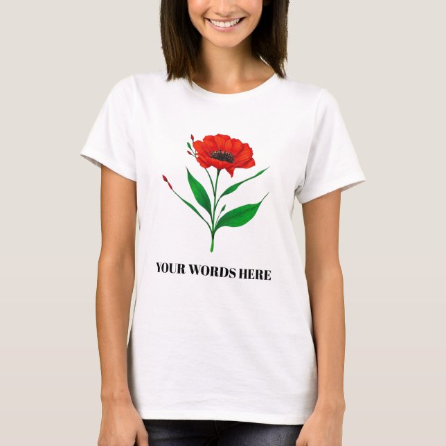 Camiseta de flor personalizada en flor (Anverso)