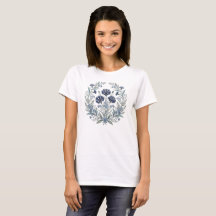 Camiseta de Flor Silvestre Botánica Azul | Floral