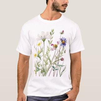 Camiseta de flor silvestre minimalista